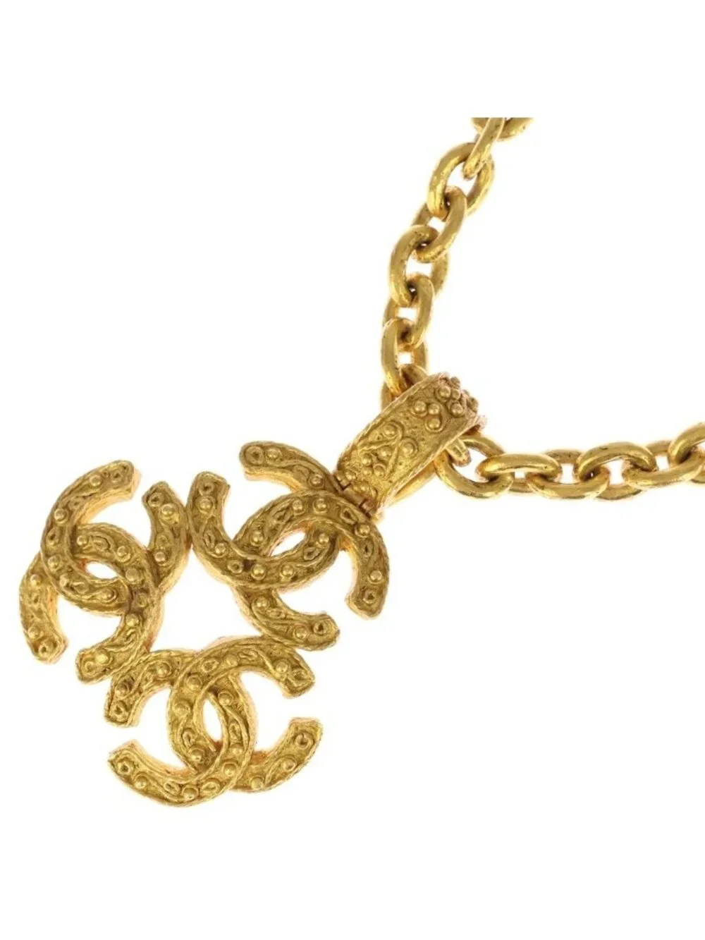Chanel Triple Coco Pendant Chain Gold